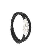 Salvatore Ferragamo Double Wrap Gancini Hook Bracelet - Black