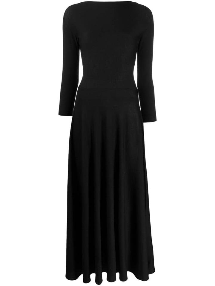 Aspesi Long Knitted Dress - Black