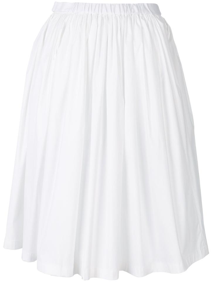 Prada Flared Pleated Skirt - White