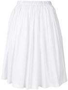 Prada Flared Pleated Skirt - White
