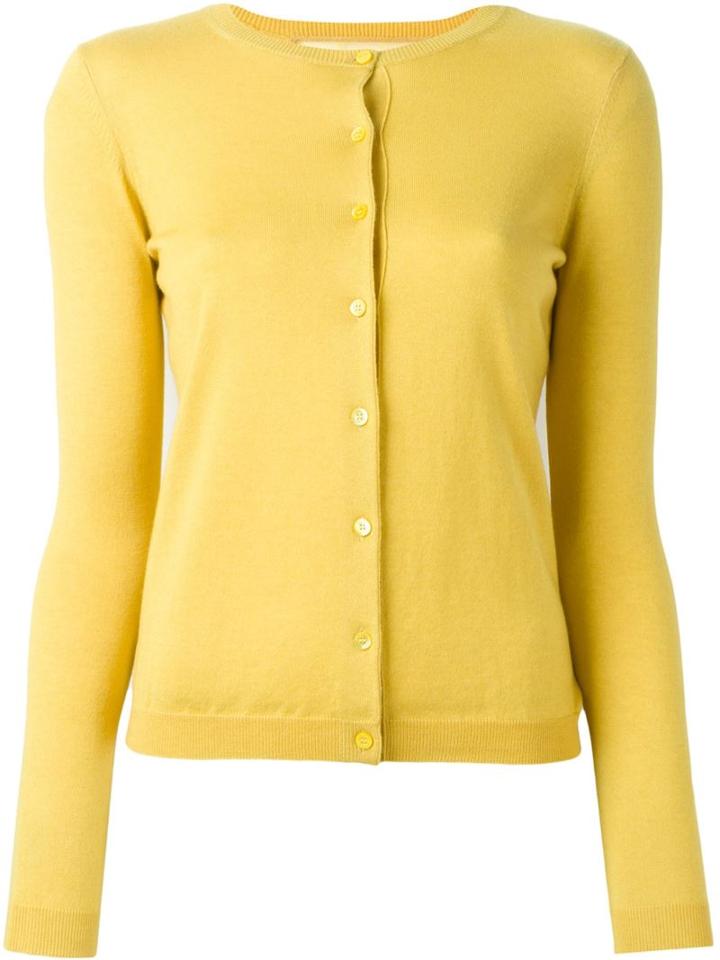 Red Valentino Classic Cardigan, Women's, Size: Small, Yellow/orange, Silk/polyamide/cashmere