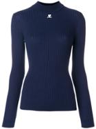 Courrèges Fitted Knitted Top - Blue
