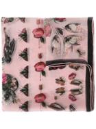 Alexander Mcqueen Victorian Curiosities Scarf - Pink