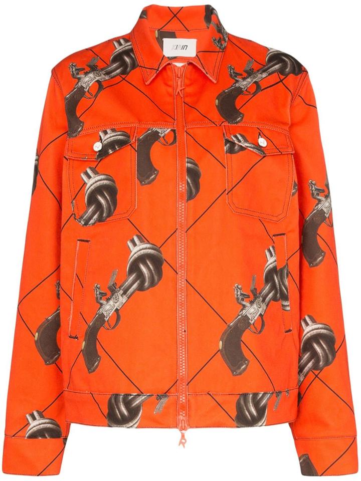 Kirin Guns Print Zipped Jacket - Orange