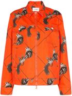 Kirin Guns Print Zipped Jacket - Orange