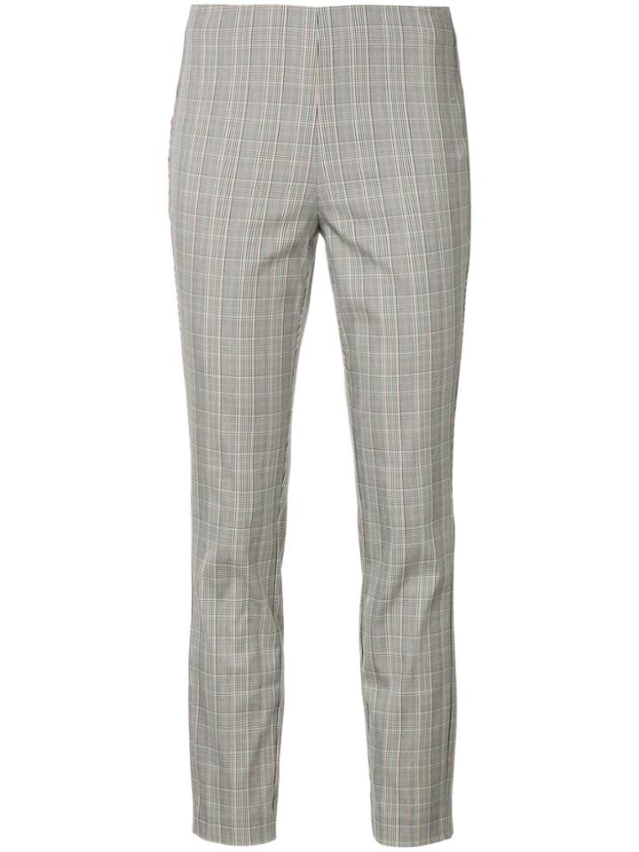 Rag & Bone Checked Cropped High-rise Trousers - Grey