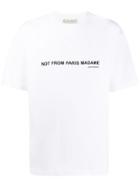 Drôle De Monsieur 'not From Paris' Print T-shirt - White