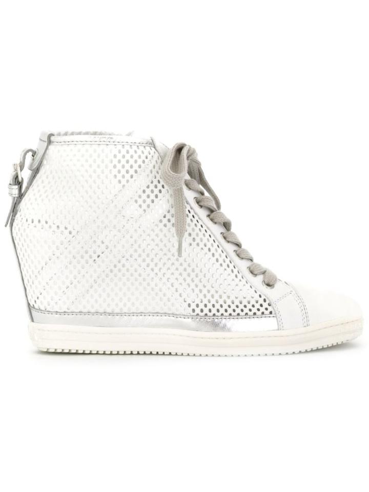Hogan Rebel Wedged Sneakers, Women's, Size: 39, White, Rubber/calf Leather