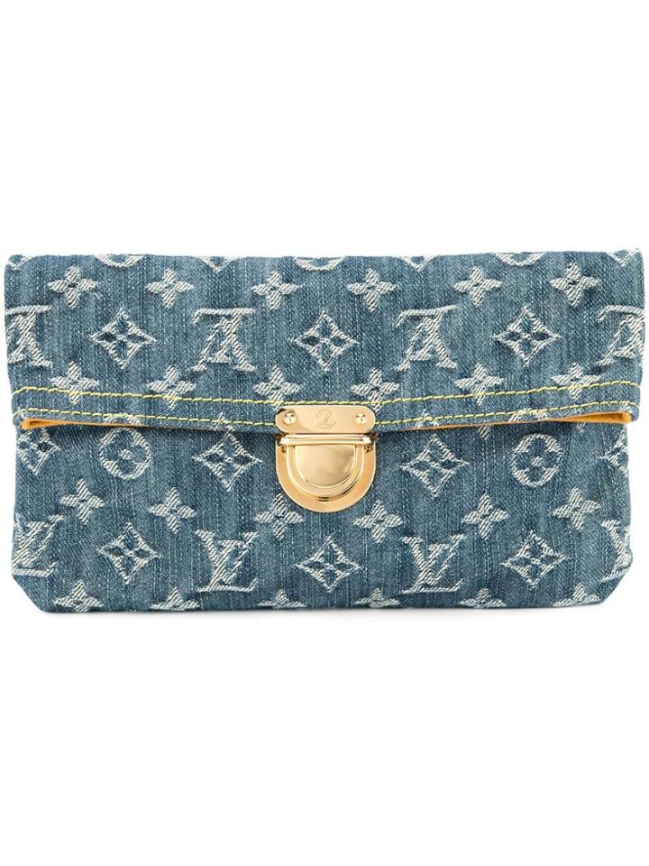 Louis Vuitton Vintage Plate Clutch Pouchette - Blue