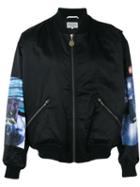 C.e. - Contrast Sleeve Bomber Jacket - Men - Cotton/rayon - L, Black, Cotton/rayon