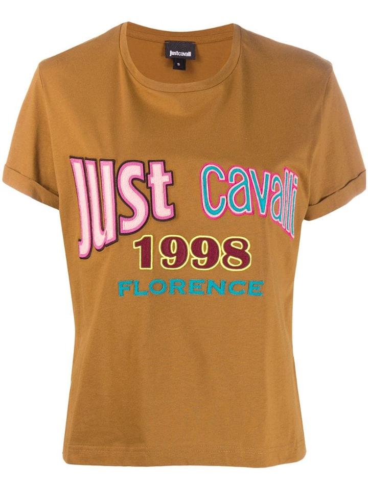 Just Cavalli Embroidered Logo T-shirt - Brown