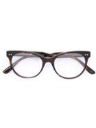 Bottega Veneta Eyewear Round Frame Glasses, Brown, Acetate/rubber