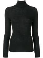 Peserico Roll Neck Ribbed Sweater - Black