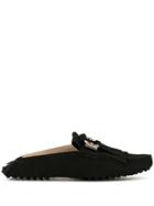 Tod's Backless Fringed Loafers - Black
