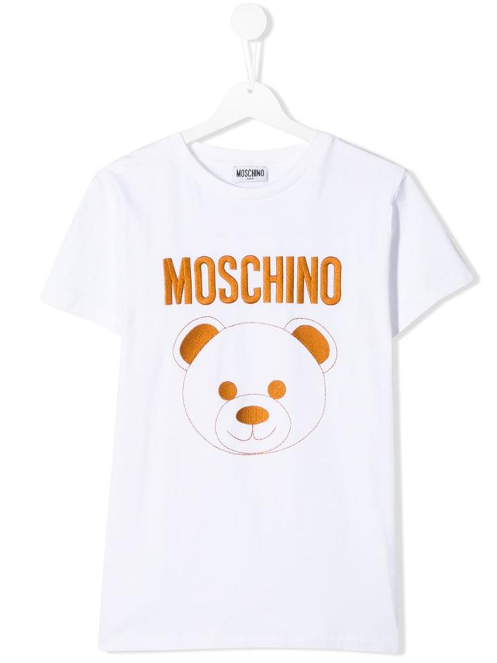 Moschino Kids Teen Embroidered Logo Bear T-shirt - White