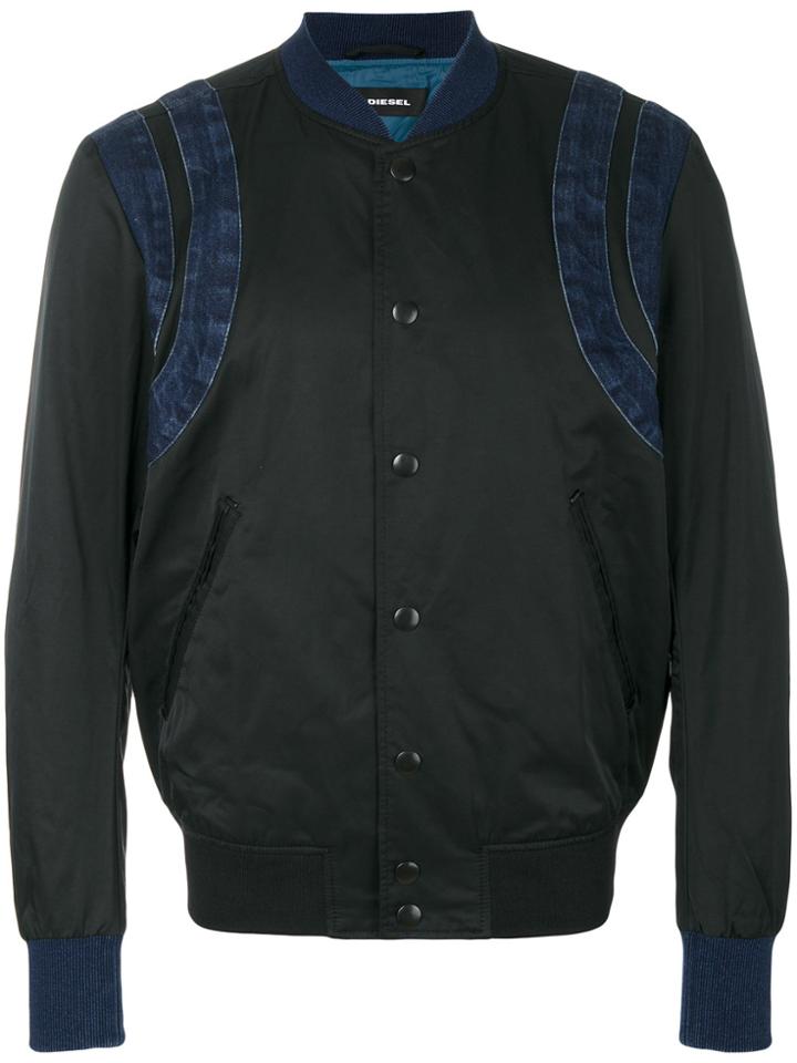 Diesel Denim Bomber Jacket - Black