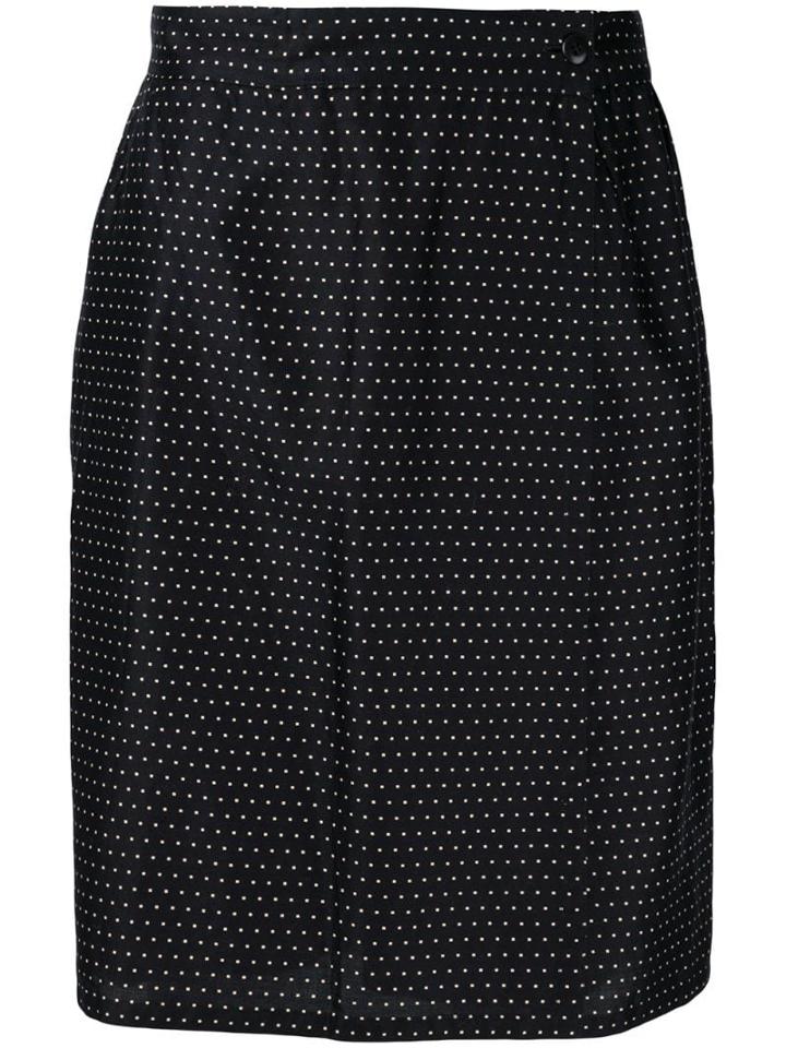 Versace Pre-owned High Rise Dotted Skirt - Black