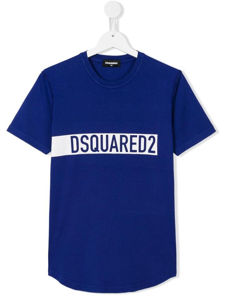 Logo Print T-shirt, Boy's, Size: 14 Yrs, Blue, Dsquared2 Kids