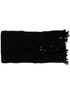 Ami Alexandre Mattiussi Plain Knitted Scarf, Men's, Black, Alpaca/wool/nylon