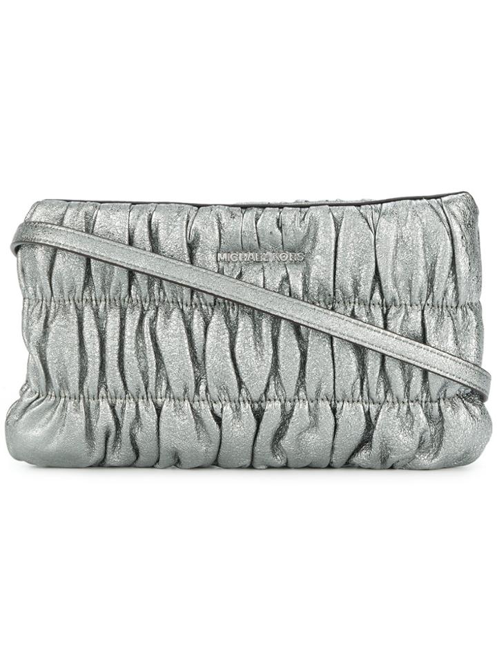 Michael Michael Kors Ruched Clutch Bag - Metallic
