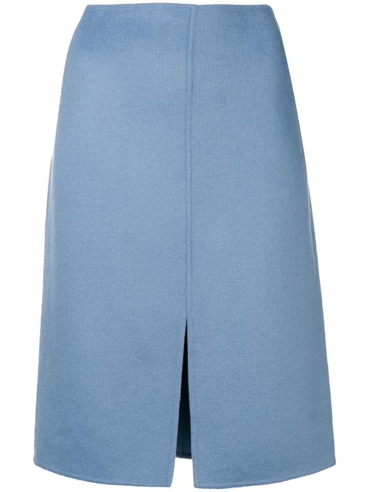 Odeeh Slit Front Midi Skirt - Blue