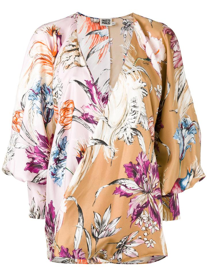 Fausto Puglisi - Balloon Sleeve Top - Women - Silk - 38, Silk