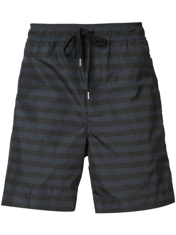 F.s.z - Striped Shorts - Men - Polyester - L, Blue, Polyester