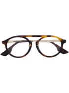 Mcq By Alexander Mcqueen Eyewear Round Frame Glasses - Brown