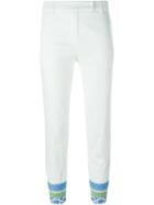 Miahatami Embroidered Trousers, Women's, Size: 42, White, Cotton/spandex/elastane