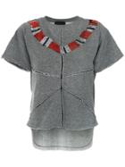 Andrea Bogosian Sequin Embroidered Blouse - Grey