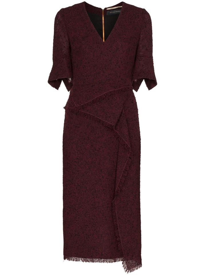 Roland Mouret Marengo Draped Midi Dress - Red