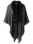 Fendi Raccoon Fur Trim Scarf - Grey