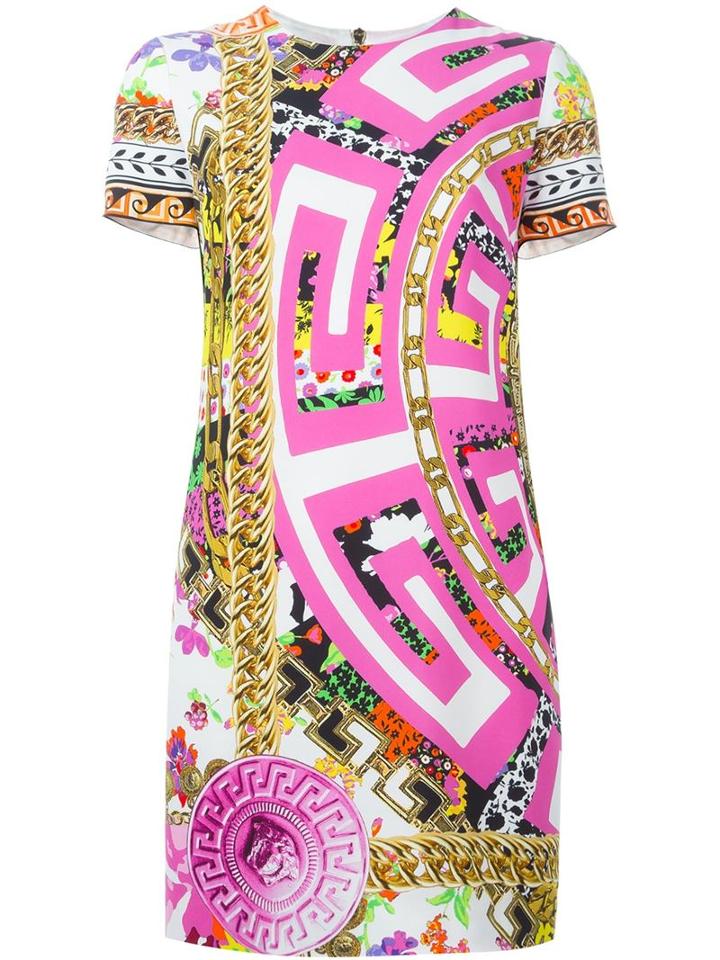 Versace Mix Medusa Print Dress, Women's, Size: 44, Viscose/rayon/spandex/elastane