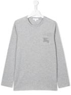 Burberry Kids Knight Long Sleeved T-shirt, Boy's, Size: 14 Yrs, Grey
