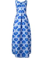 P.a.r.o.s.h. Embroidered Dress, Women's, Blue, Silk/polyamide/polyester/viscose