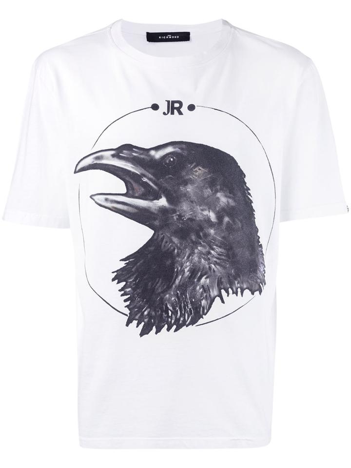 John Richmond - Raven Print T-shirt - Men - Cotton - S, White, Cotton