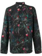 Ps By Paul Smith Floral Print Shirt, Men's, Size: Medium, Black, Cotton/linen/flax