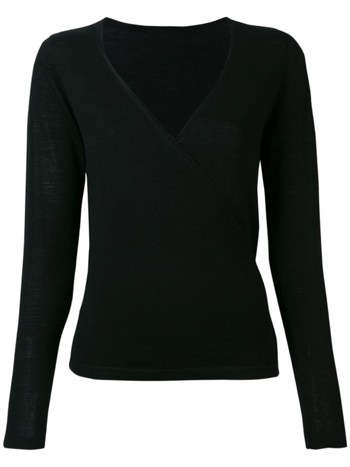 Sottomettimi Wrap V-neck Jumper - Black