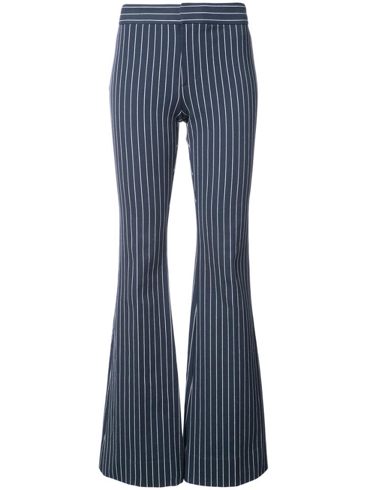 Derek Lam 10 Crosby Flared Pinstripe Trousers - Blue