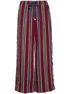 Astraet Striped Cropped Trousers - Red