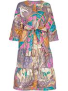 Rianna + Nina Quilted Print Cotton Long Sleeve Coat - Multicolour
