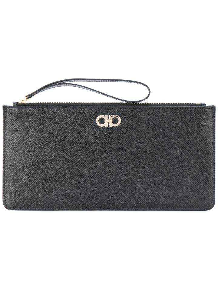 Salvatore Ferragamo Loop Handle Clutch - Black