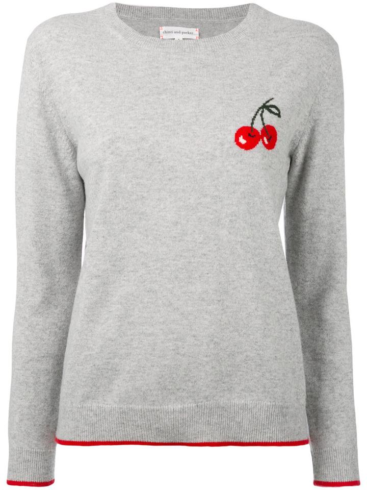 Chinti And Parker - Cherry Breton Sweater - Women - Cashmere - S, Grey, Cashmere