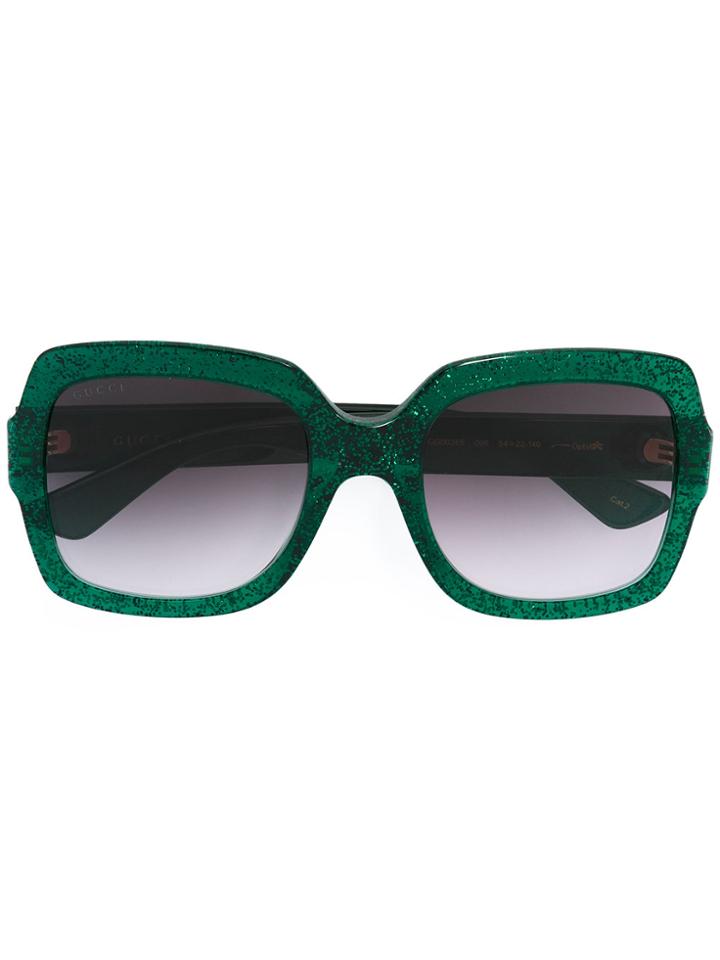 Gucci Eyewear Glitter Optyl Template Sunglasses - Green