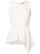 Halston Heritage Tie Knot Tank Top, Women's, Size: 10, White, Polyester