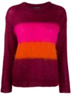 Luisa Cerano Striped Knit Jumper - Purple