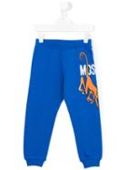 Moschino Kids Monkey Print Sweatpants, Boy's, Size: 6 Yrs, Blue