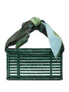 Montunas Silk Scarf Handle Bag - Green