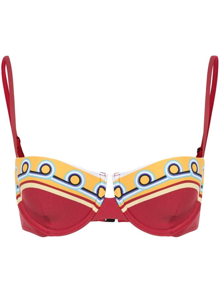 Onia Dalia Printed Bikini Top - Red