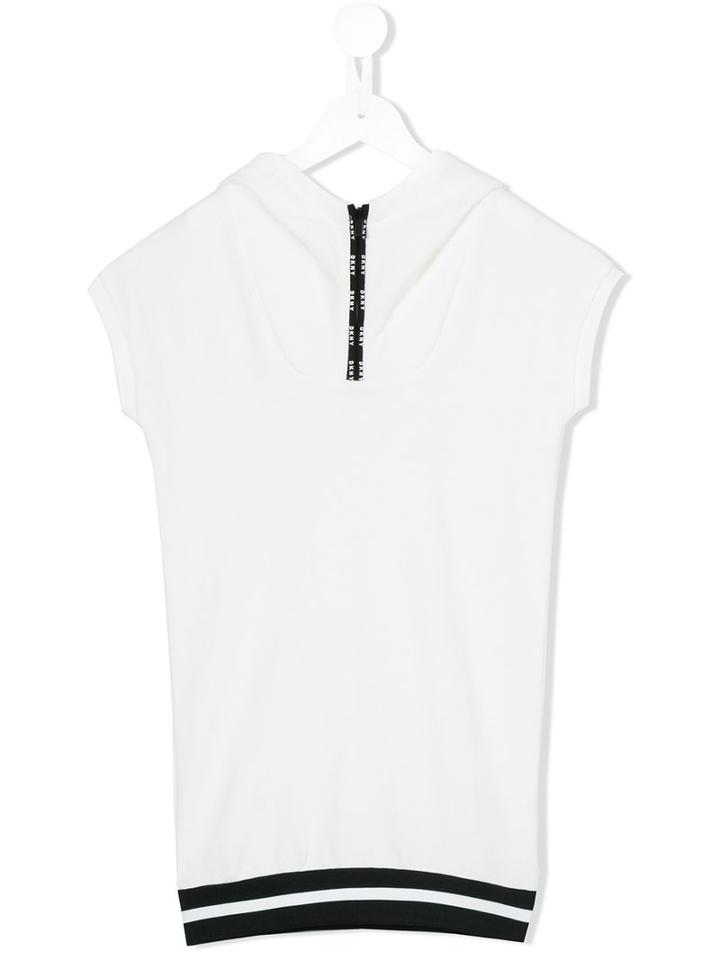 Dkny Kids - Sleeveless Hooded Top - Kids - Cotton/polyester/viscose - 4 Yrs, Toddler Girl's, White